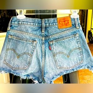Levi’s high waisted jean shorts.